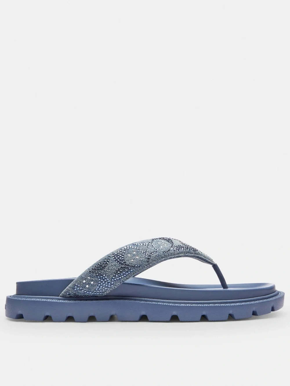 Coach Brynn Thong Sandal In Crystal Signature Denim